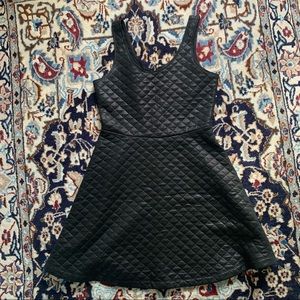 Express Medium black quilted fit n flare dress